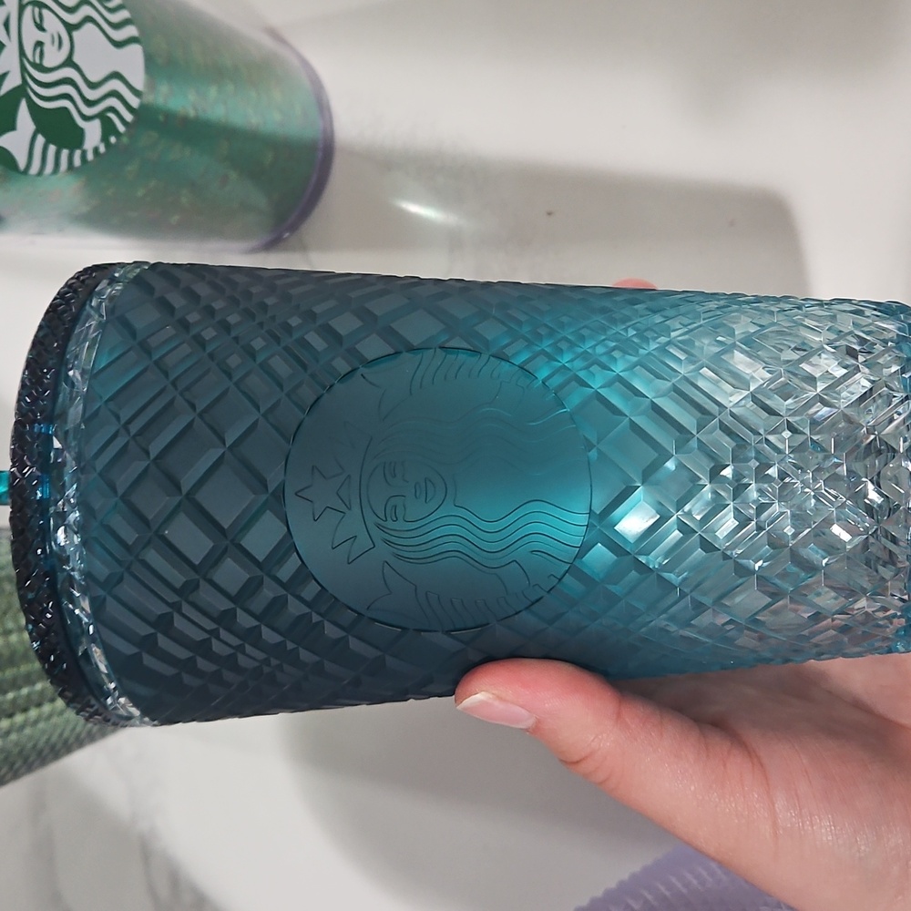 Lot Of Starbucks Textured Tumblers - Black, Lavender, Teal, Green - Picture 3 of 6